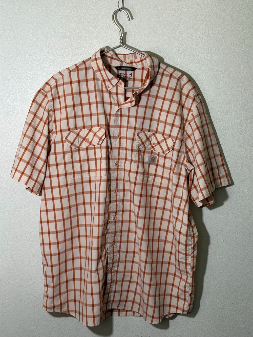 Carhartt Force Relaxed Fit Short Sleeve Plaid Button Down Men’s Sz 2XL XXL